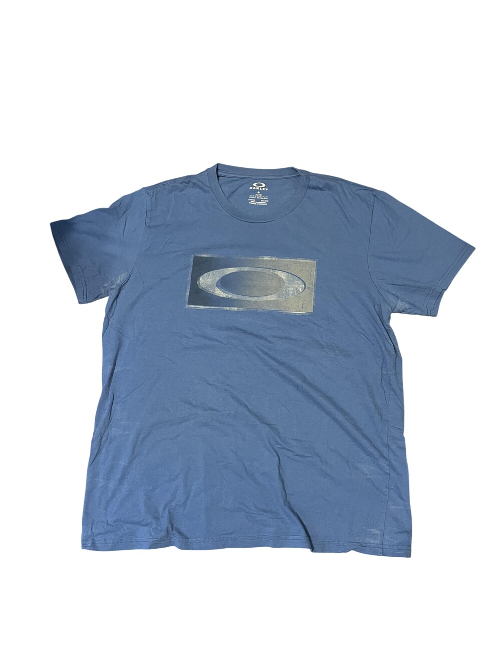 Oakley Shirt Mens Extra Large Blue Regular Fit Graphic Tee T-Shirt Logo Casual